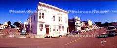 Shops, Stores, Cars, Town of Mendocino, Panorama, CNCV04P03_18