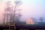 Home, house, ranch, fog