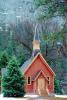 Yosemite Valley Chapel, steeple, trees, forest, building