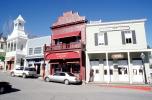 cars, downtown buildings, shops, stores, Nevada-City