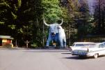 Babe, Blue Ox, Oxen, Paul Bunyan, vehicles, automobiles, Cars, May 1960, 1960s, CNCV09P02_07