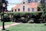 Chiles House, Ingelnook Winery, Home, porch, lamp standard, lawn, building, Rutherford, Napa Valley
