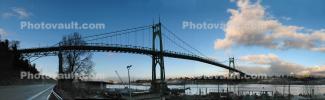 Saint Johns Bridge, Suspension bridge, Willamette River, US Highway-30 Bypass, Panorama, CNOD01_017