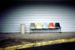 Chairs, Colorful, Sidewalk, Curb, North Bend, CNOV01P14_12
