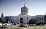 Oregon State Capitol, parked cars, automobiles, vehicles, 1950s