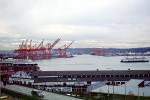 Port of Seattle, Cranes, Docks, Aquarium, Ferry Boat, Puget Sound, CNTV02P06_14