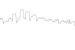 Manhattan Cityscape Line Drawing, outline, CNYD01_125O
