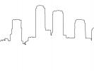 Manhattan Cityscape Line Drawing, outline, CNYD01_126O