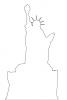 Statue Of Liberty outline, line drawing, shape, 1950s, CNYPCD1187_085O