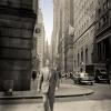 Suit and Tie man walking, Cars, vehicles, automobiles, Manhattan, 1950s