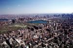 Central Park, buildings, lake, midtown Manhattan