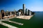 Docks, Piers, buildings, downtown Manhattan, skyscrapers, cityscape, CNYV02P03_01