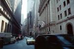 Wall Street, taxi cab, NYSE, buildings, CNYV02P09_17