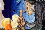 Wall Art, Saxophone player, Lafayette Blvd, Manhattan, 26 November 1989
