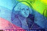 Rainbow Colors, George Washington, Dollar Bill, Money, Manhattan, 26 November 1989
