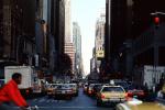 Taxi Cabs, cars, Midtown, buildings, canyons of Manhattan, automobile, vehicles, CNYV03P05_11