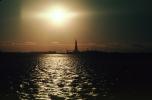 Statue Of Liberty, sun, glow, reflections, sheen