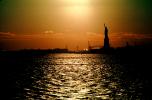Statue Of Liberty, sun sheen, glint
