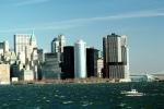 Windy Day, Battery Park, Cityscape, Skyline, Buildings, Skyscraper, Downtown Manhattan, 3 December 1989
