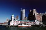 Pier-A, Clock tower, Fireboat, Clocktower, redhull, redboat, WWI Memorial, Manhattan, CNYV04P11_03