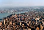 cityscape, skyline, buildings, housing, East River, Manhattan, East-River, 1956, 1950s