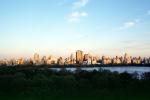 Skyscrapers, Buildings, Central Park, lake, summertime, summer, trees, Manhattan, CNYV06P01_07