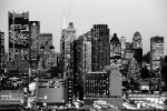 Cityscape, Skyline, Skyscrapers, Twilight, Dusk, Dawn, Manhattan, CNYV06P02_06BW