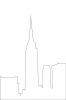 Empire State Building, New York City, outline, line drawing, shape