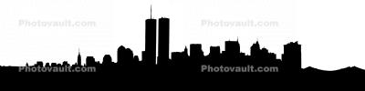World Trade Center Silhouette, Manhattan Skyline, Panorama, CNYV06P13_06CM
