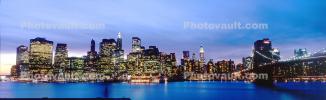 Brooklyn Bridge, Manhattan Skyline, Panorama, Twilight, Dusk, Dawn, CNYV07P15_12