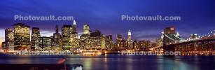 Brooklyn Bridge, Manhattan Skyline, Panorama, Twilight, Dusk, Dawn, CNYV07P15_13