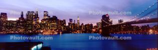 Brooklyn Bridge, Manhattan Skyline, Panorama, Twilight, Dusk, Dawn, CNYV07P15_14
