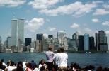 tourists sightseeing, Cityscape, summer, Skyline, Buildings, Skyscrapers, July 1989, 1980s, CNYV08P02_19