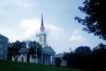 Church, steeple, buildings, Charleston, July 1961, 1960s