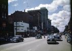Cars, Buildings, Street, downtown, Waltham, 1950s, COEV01P08_15