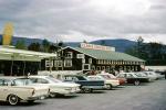 Clark's Trading Post, cars, automobile, vehicles, Lincoln, New Hampshire, September 1965, 1960s, COEV03P03_18