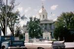 State house, Capitol building, car, automobile, vehicle, Concord, New Hampshire, September 1965, 1950s, COEV03P04_13