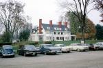 Parked Cars, automobile, Ford Fairlane, Plymouth Valient, Corvair, Ford Thunderbird, Volkswagen Beetle, Bed and Breakfast, Bennington, 1960s, COEV03P07_03