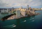 Port of Miami, Miami Harbor, Hotel buildings, shoreline, skyscrapers, COFV01P11_16.1736