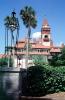 Flagler College, Building, lawn, trees, tower, COFV04P06_10