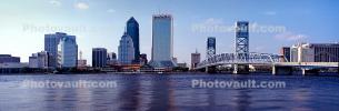 Skyline, cityscape, skyscrapers, high rise, Downtown Building, Main Street Bridge, Verticle Lift Bridge, Downtown Jacksonville, COFV04P11_08