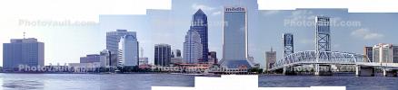 Skyline, cityscape, bridge, skyscrapers, high rise, Downtown Building, Jacksonville, COFV04P12_10B