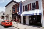 State Street Cafe, sidewalk, building, car, stores, Savannah, COGV02P02_16