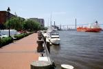 Ship, Boat, dock, waterfront, Savannah River, The Talmadge Memorial Bridge