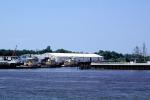 Tugboats, docks, buildings, Savannah River, towboat