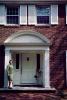 Door, Entrance, arch, house, building, woman, Franklin Lakes, 1950s, COJV01P02_07