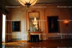 Fireplace, Chandalier, Mirror, White House, Room, Paiintings