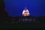 United States Capitol, Twilight, Dusk, Dawn, Night, nightime, Exterior, Outdoors, Outside, Nighttime, 1950s, CONV04P08_13