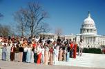 Students, bell bottom pants, United States Capitol, 1970s