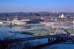 Monogahela River, Fort Pitt Bridge, Fort Duquesne Bridge, Stadium, Pittsburgh, COPV01P08_11